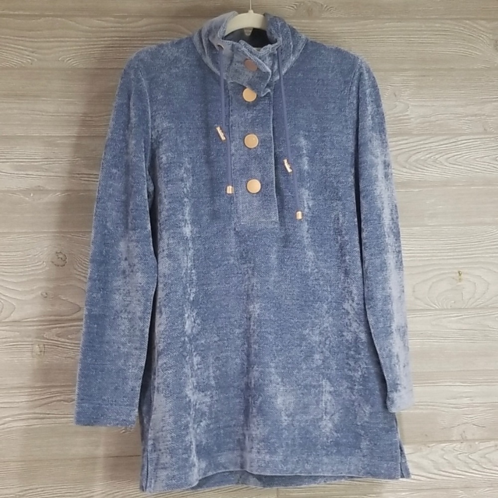 Soft Surroundings Women's Blue Pullover Tunic Top Size M